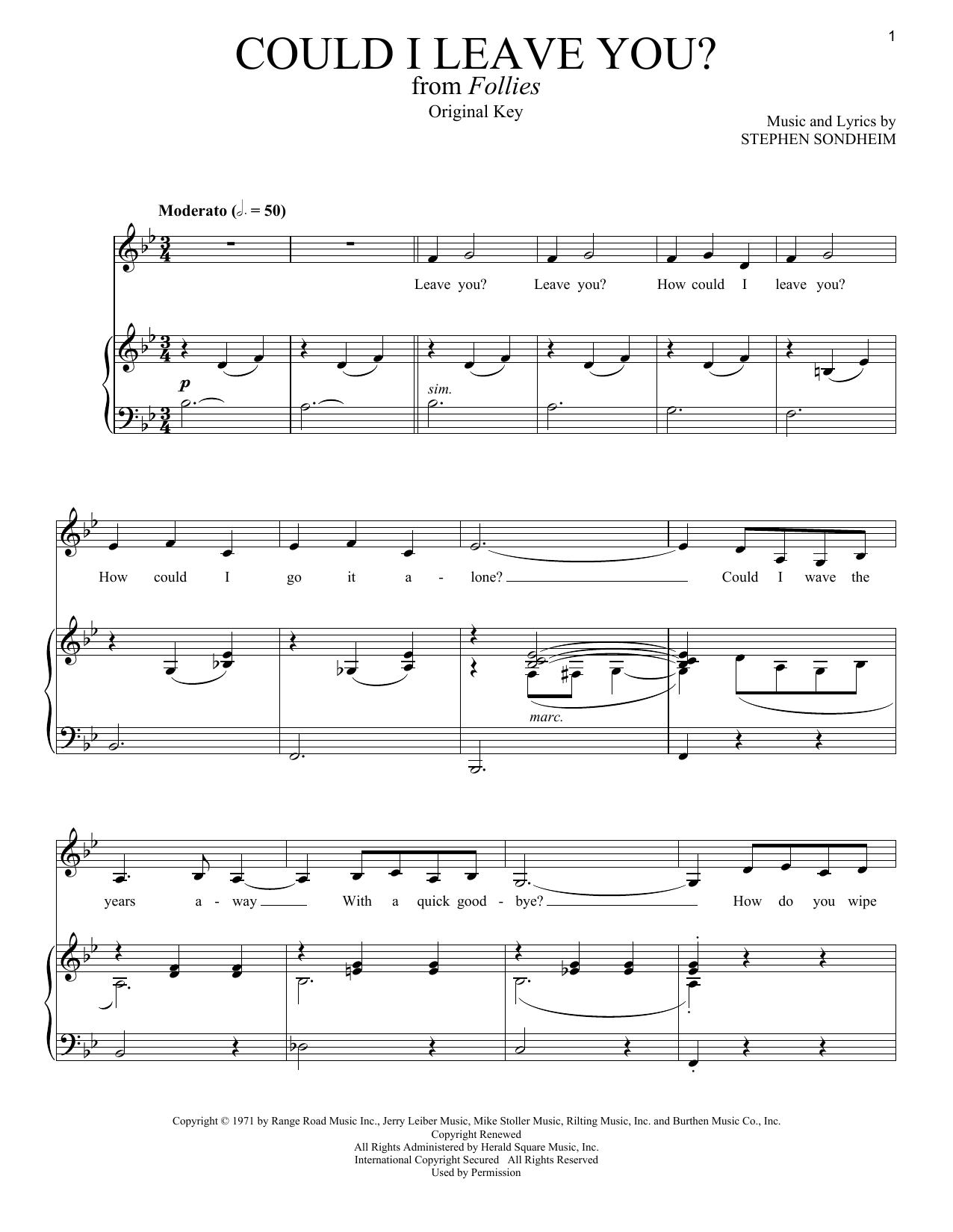 Stephen Sondheim Could I Leave You? sheet music notes and chords. Download Printable PDF.