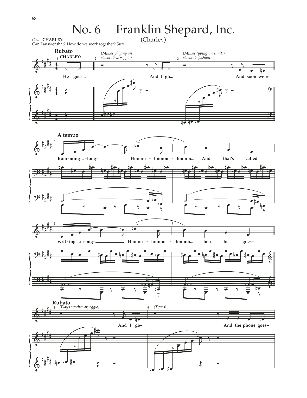 Stephen Sondheim Franklin Shepard, Inc. (from Merrily We Roll Along) sheet music notes and chords. Download Printable PDF.