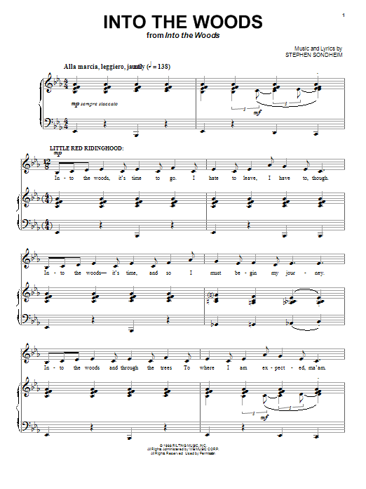 Stephen Sondheim Into The Woods sheet music notes and chords. Download Printable PDF.