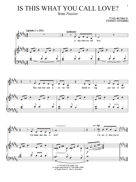 Stephen Sondheim Is This What You Call Love? sheet music notes and chords. Download Printable PDF.