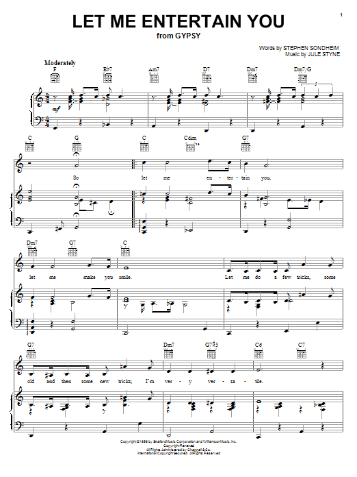 Stephen Sondheim Let Me Entertain You sheet music notes and chords. Download Printable PDF.