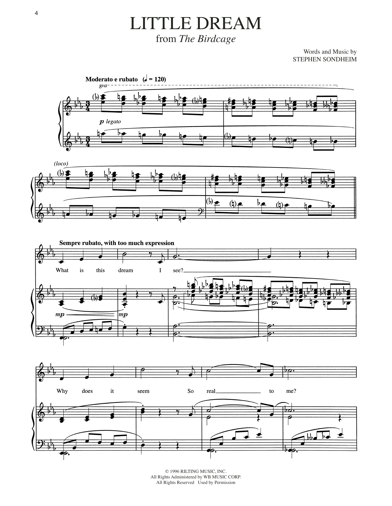 Stephen Sondheim Little Dream sheet music notes and chords. Download Printable PDF.