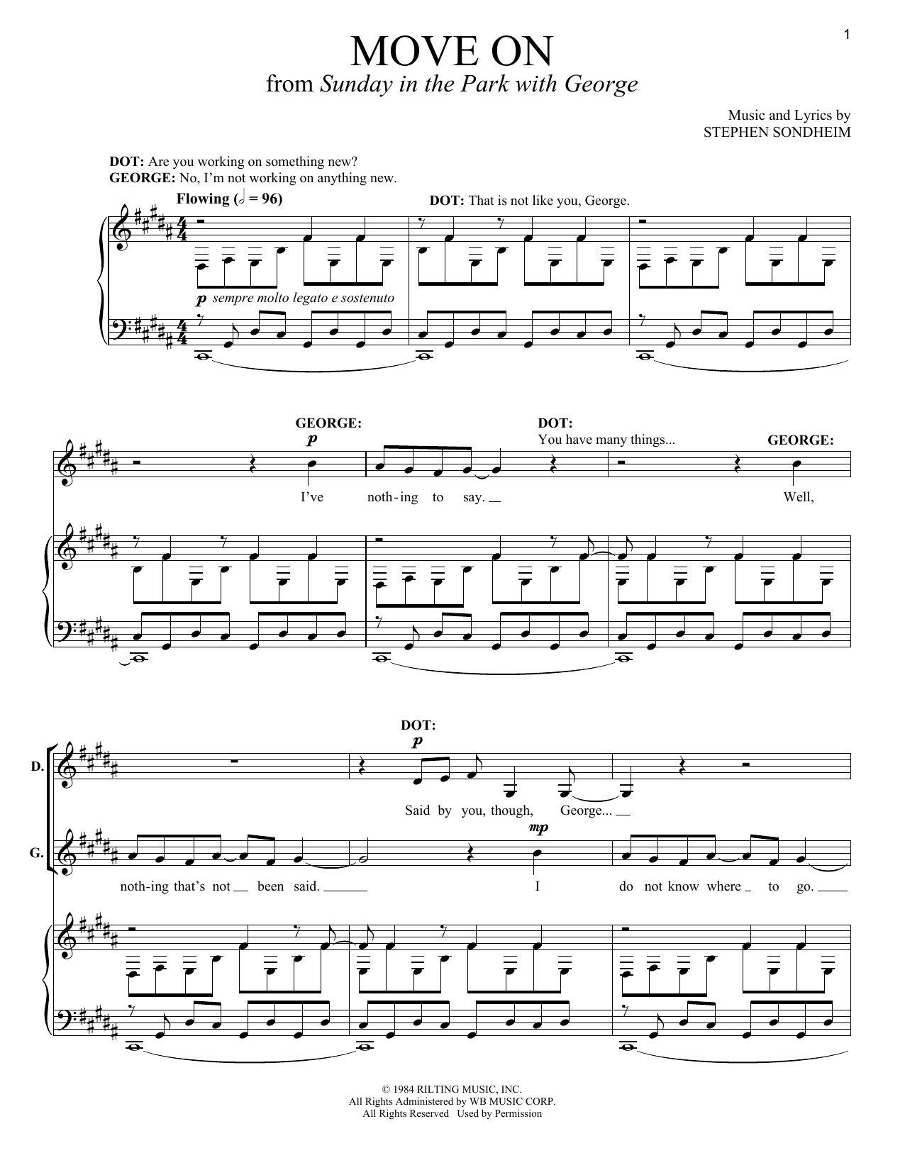 Stephen Sondheim Move On sheet music notes and chords. Download Printable PDF.