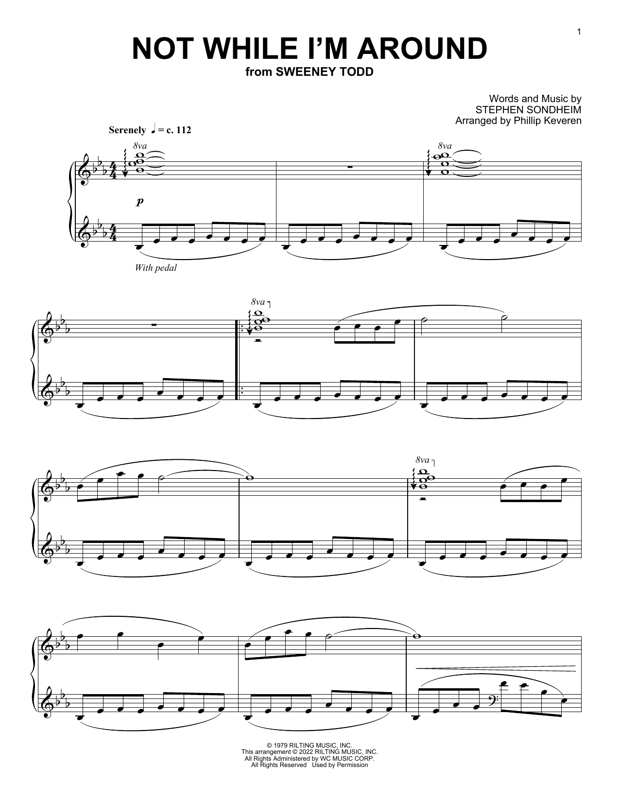 Stephen Sondheim Not While I'm Around (from Sweeney Todd) (arr. Phillip Keveren) sheet music notes and chords. Download Printable PDF.