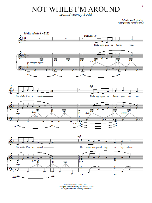 Stephen Sondheim Not While I'm Around sheet music notes and chords. Download Printable PDF.