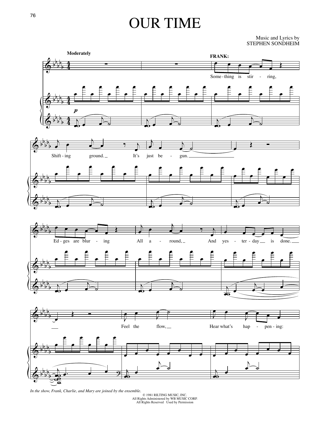 Stephen Sondheim Our Time (from Merrily We Roll Along) sheet music notes and chords. Download Printable PDF.