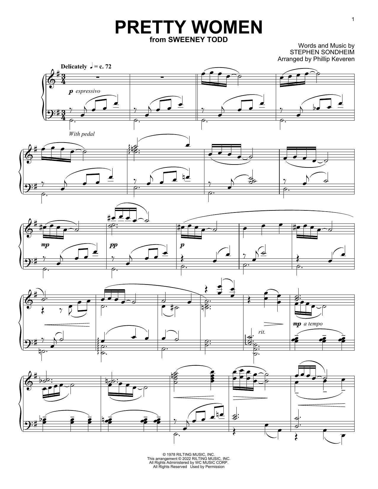 Stephen Sondheim Pretty Women (from Sweeney Todd) (arr. Phillip Keveren) sheet music notes and chords. Download Printable PDF.