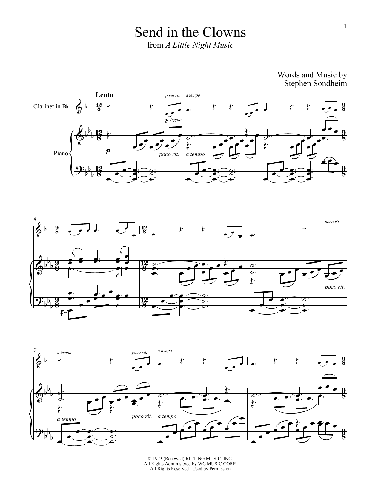 Stephen Sondheim Send In The Clowns (from A Little Night Music) sheet music notes and chords. Download Printable PDF.