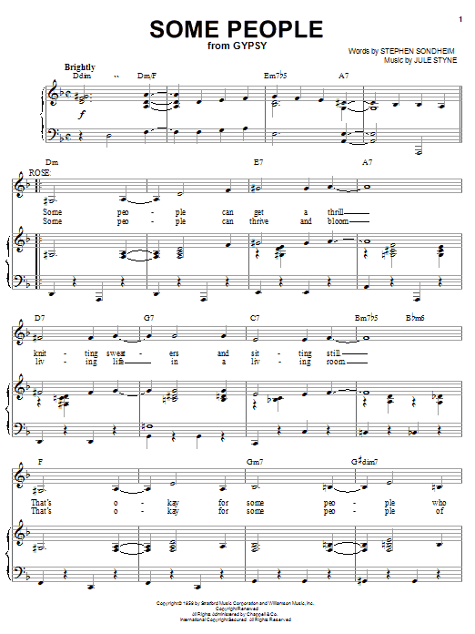 Stephen Sondheim Some People sheet music notes and chords. Download Printable PDF.