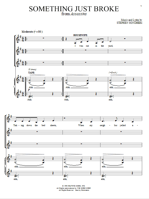 Stephen Sondheim Something Just Broke sheet music notes and chords. Download Printable PDF.