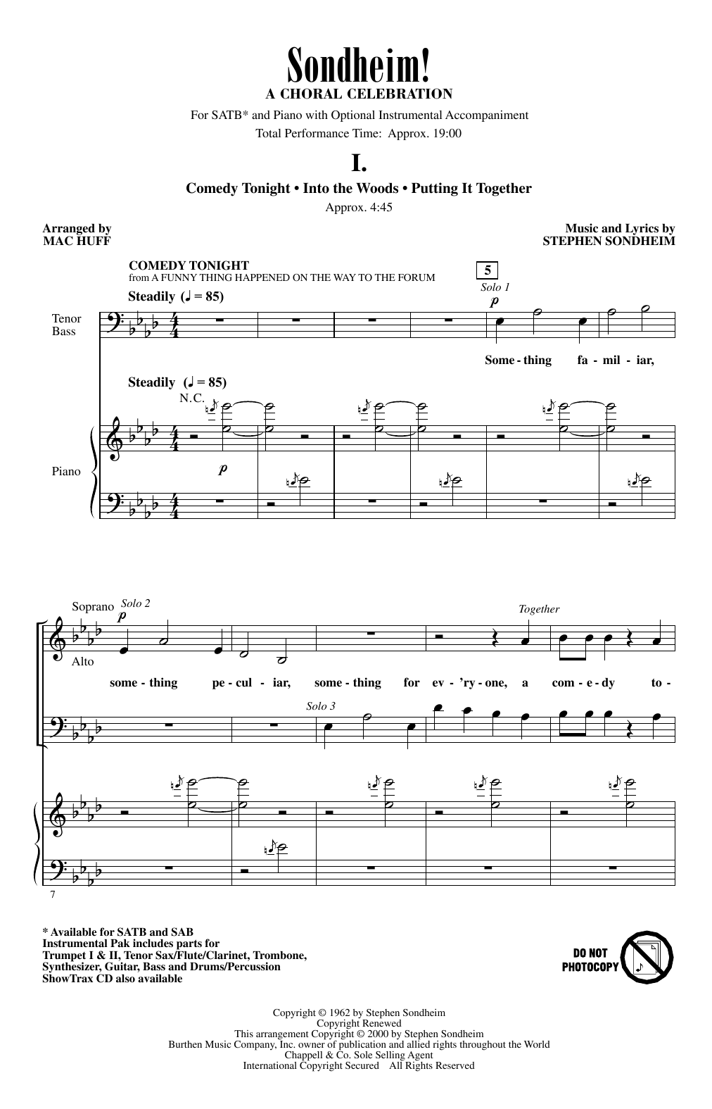 Stephen Sondheim Sondheim! A Choral Celebration (Medley) (arr. Mac Huff) sheet music notes and chords. Download Printable PDF.