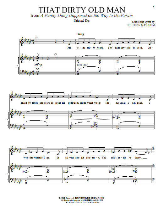 Stephen Sondheim That Dirty Old Man sheet music notes and chords. Download Printable PDF.