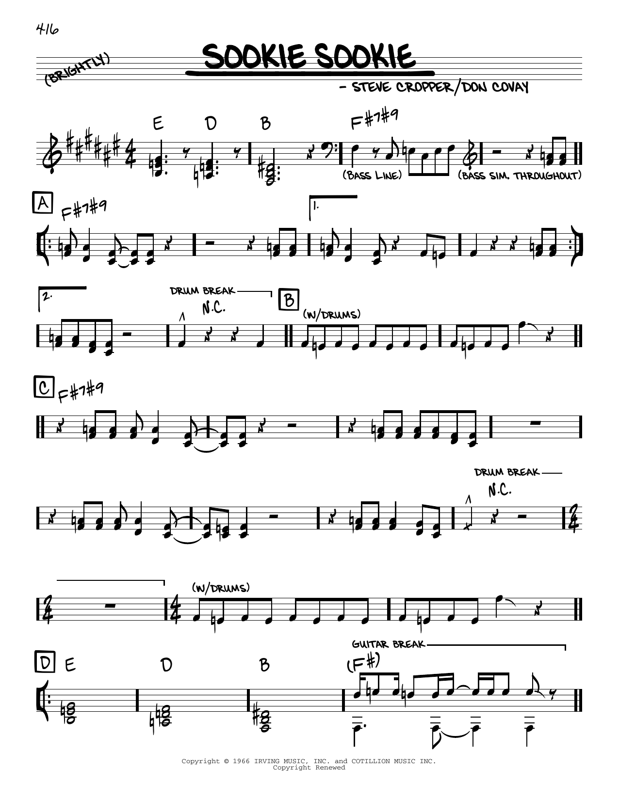 Learn to play Steppenwolf Sookie Sookie sheet music for Real Book – Melody & Chords in minutes. Price: 5.9900$ Steppenwolf Sookie Sookie sheet music notes and chords arranged for Real Book – Melody & Chords