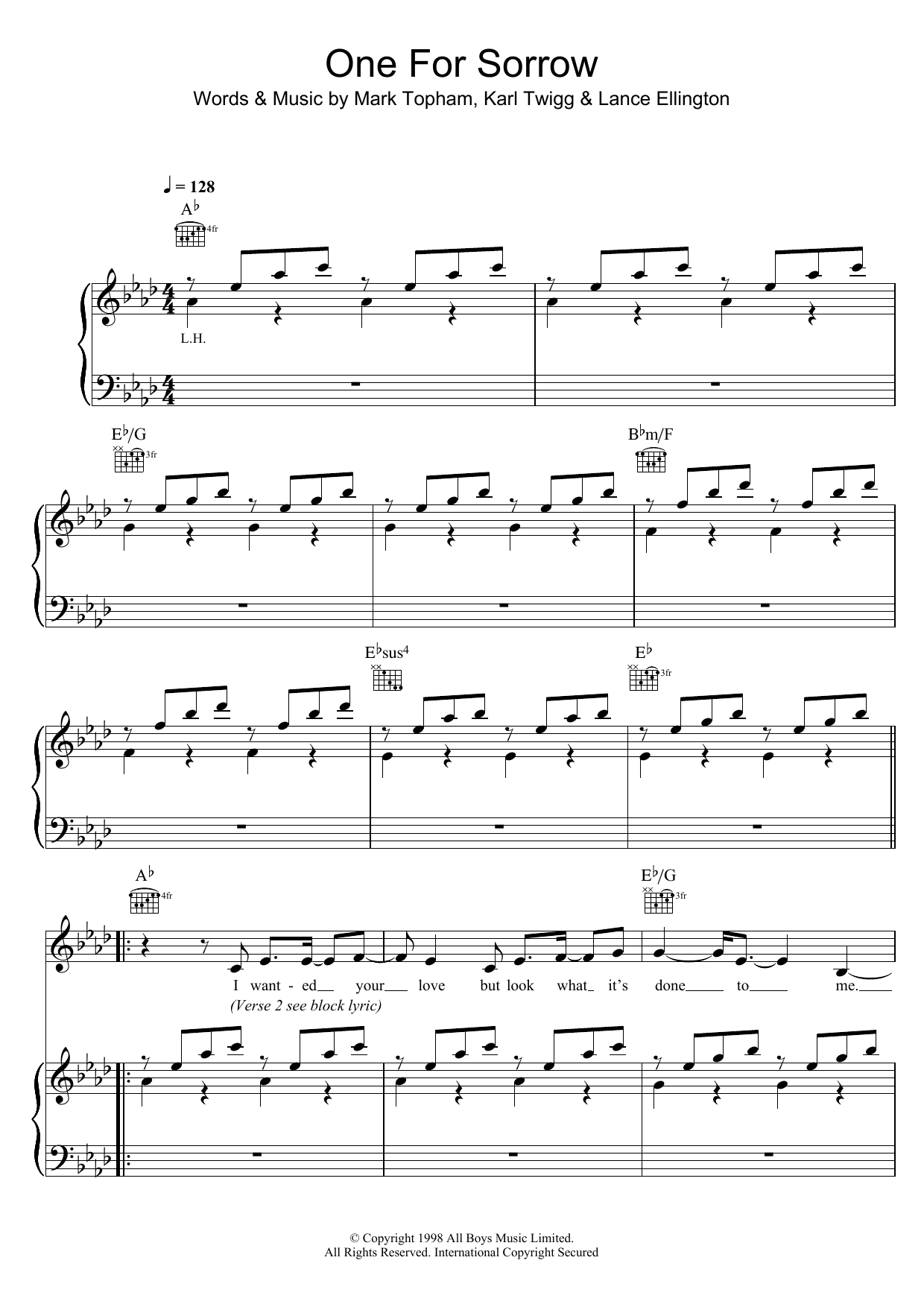 Steps One For Sorrow sheet music notes and chords. Download Printable PDF.