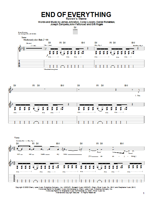 Learn to play Stereomud End Of Everything sheet music for Guitar Tab in minutes. Price: 7.8900$ Stereomud End Of Everything sheet music notes and chords arranged for Guitar Tab