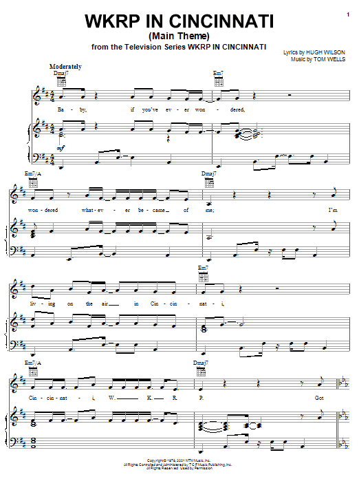 Steve Carlisle WKRP In Cincinnati sheet music notes and chords arranged for Piano, Vocal & Guitar Chords (Right-Hand Melody)