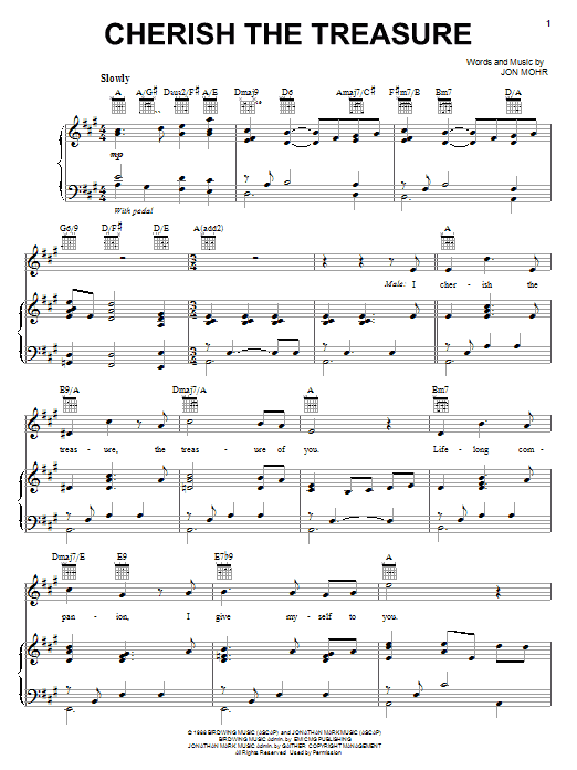 Learn to play Steve Green Cherish The Treasure sheet music for Piano, Vocal & Guitar Chords (Right-Hand Melody) in minutes. Price: 7.8900$ Steve Green Cherish The Treasure sheet music notes and chords arranged for Piano, Vocal & Guitar Chords (Right-Hand Melody)