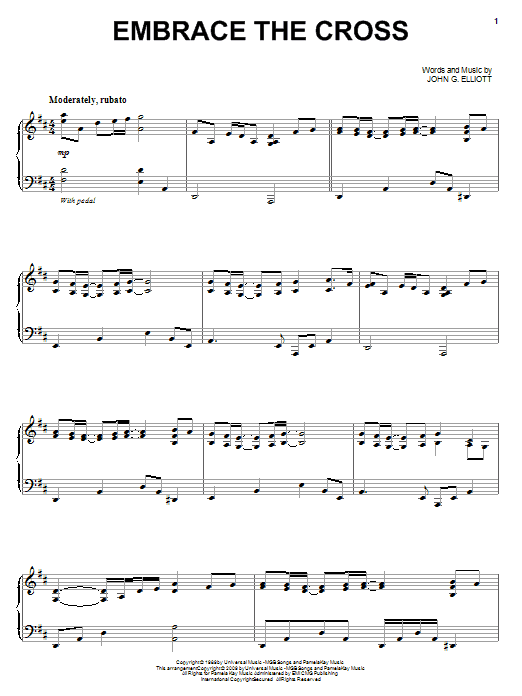 Learn to play Steve Green Embrace The Cross sheet music for Piano, Vocal & Guitar Chords (Right-Hand Melody) in minutes. Price: 7.8900$ Steve Green Embrace The Cross sheet music notes and chords arranged for Piano, Vocal & Guitar Chords (Right-Hand Melody)