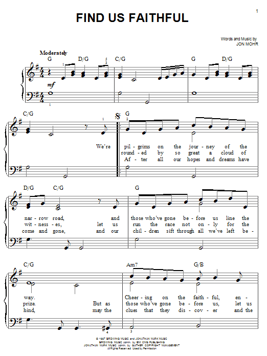 Steve Green Find Us Faithful sheet music notes and chords. Download Printable PDF.