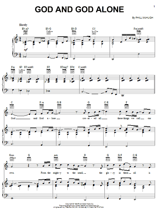 Steve Green God And God Alone sheet music notes and chords. Download Printable PDF.