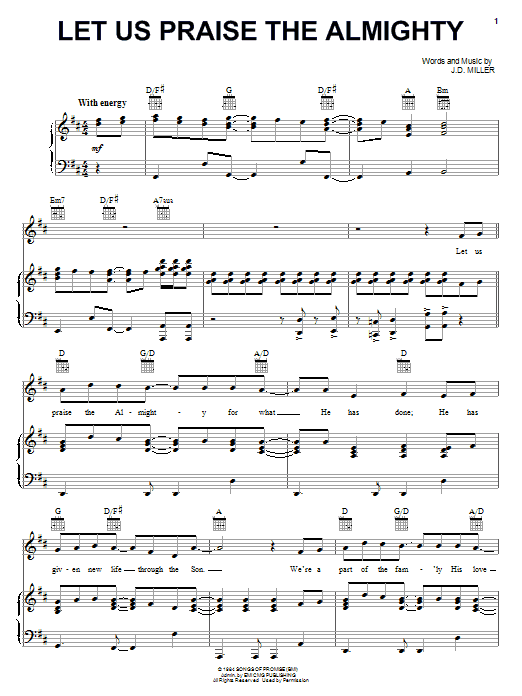 Learn to play Steve Green Let Us Praise The Almighty sheet music for Piano, Vocal & Guitar Chords (Right-Hand Melody) in minutes. Price: 7.8900$ Steve Green Let Us Praise The Almighty sheet music notes and chords arranged for Piano, Vocal & Guitar Chords (Right-Hand Melody)