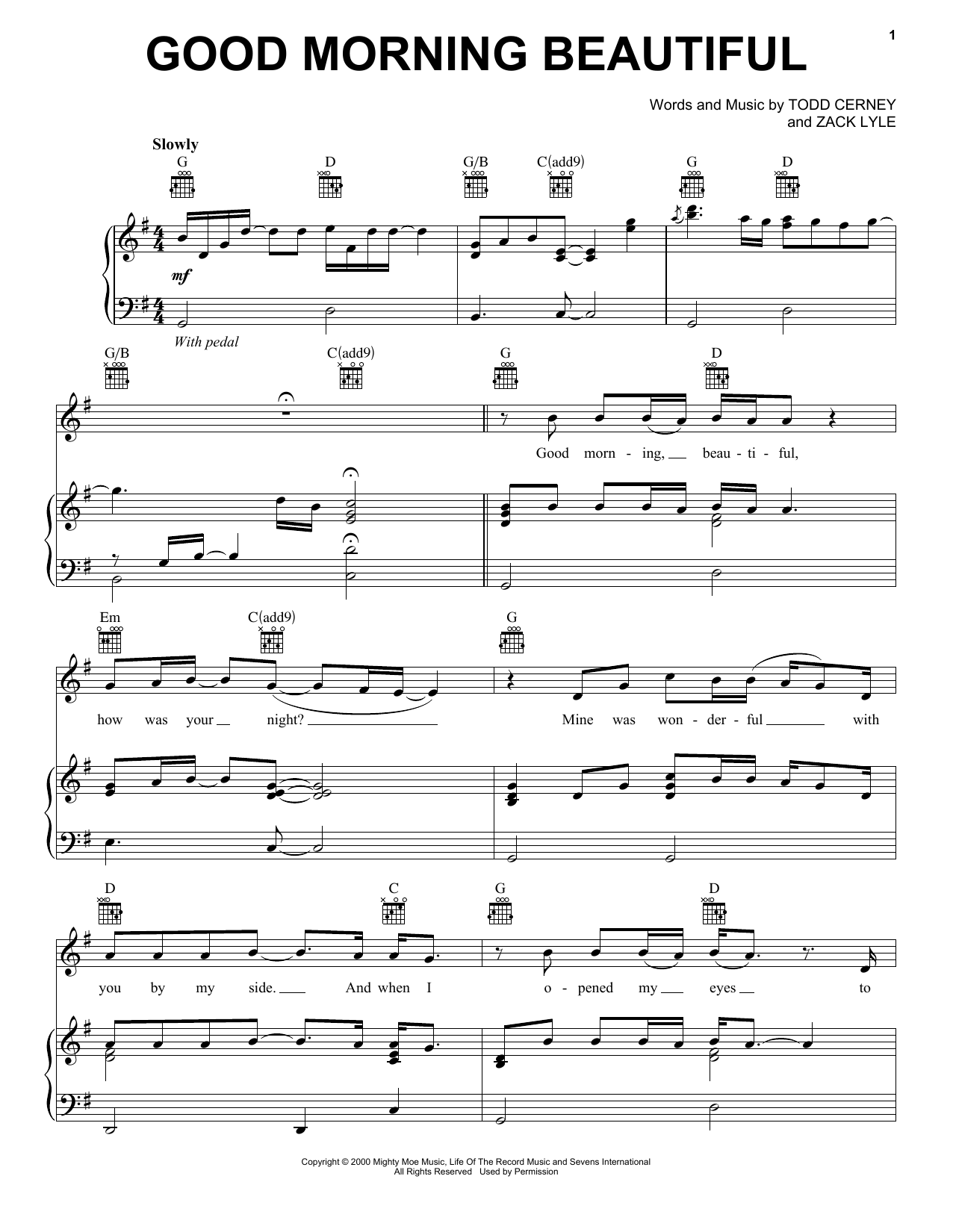 Learn to play Steve Holy Good Morning Beautiful sheet music for Piano, Vocal & Guitar Chords (Right-Hand Melody) in minutes. Price: 7.8900$ Steve Holy Good Morning Beautiful sheet music notes and chords arranged for Piano, Vocal & Guitar Chords (Right-Hand Melody)