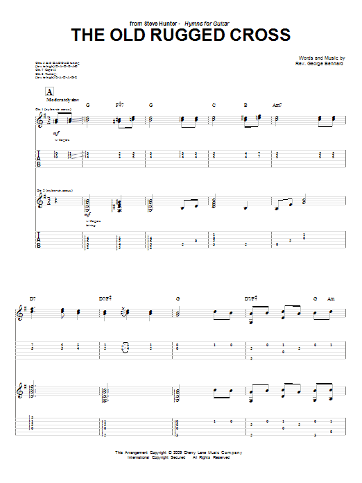 Learn to play Steve Hunter The Old Rugged Cross sheet music for Guitar Tab in minutes. Price: 7.8900$ Steve Hunter The Old Rugged Cross sheet music notes and chords arranged for Guitar Tab