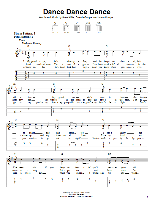 Steve Miller Band Dance Dance Dance sheet music notes and chords. Download Printable PDF.