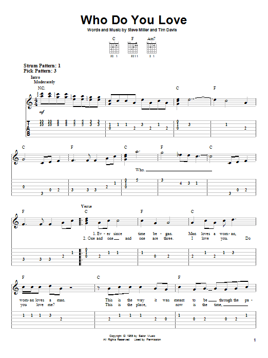 Learn to play Steve Miller Band Who Do You Love sheet music for Ukulele in minutes. Price: 5.9900$ Steve Miller Band Who Do You Love sheet music notes and chords arranged for Ukulele