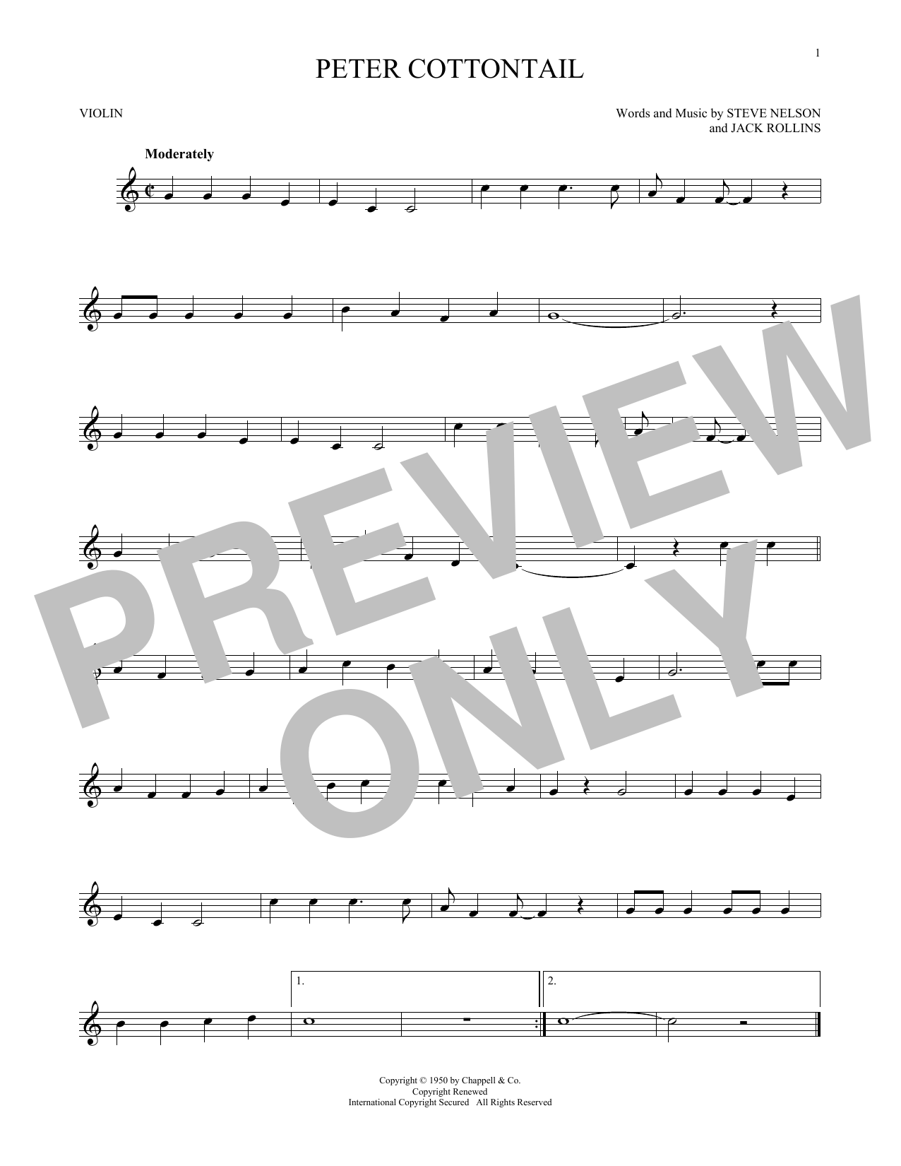 Jack Rollins Peter Cottontail sheet music notes and chords. Download Printable PDF.