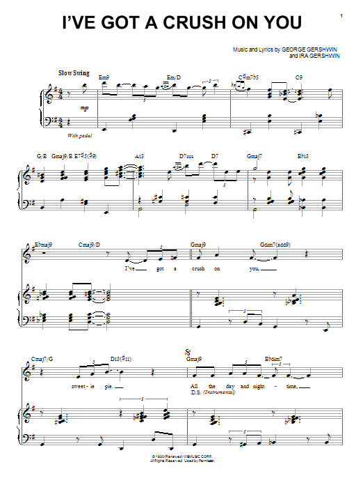 Learn to play Steve Tyrell I've Got A Crush On You sheet music for Piano & Vocal in minutes. Price: 7.8900$ Steve Tyrell I've Got A Crush On You sheet music notes and chords arranged for Piano & Vocal