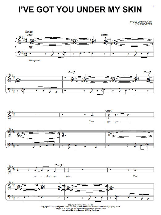 Learn to play Steve Tyrell I've Got You Under My Skin sheet music for Piano & Vocal in minutes. Price: 7.8900$ Steve Tyrell I've Got You Under My Skin sheet music notes and chords arranged for Piano & Vocal