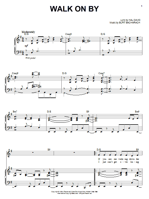 Learn to play Steve Tyrell Walk On By sheet music for Piano & Vocal in minutes. Price: 7.8900$ Steve Tyrell Walk On By sheet music notes and chords arranged for Piano & Vocal