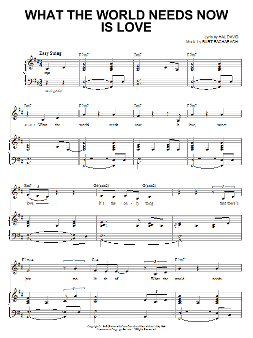 Steve Tyrell What The World Needs Now Is Love sheet music notes and chords. Download Printable PDF.