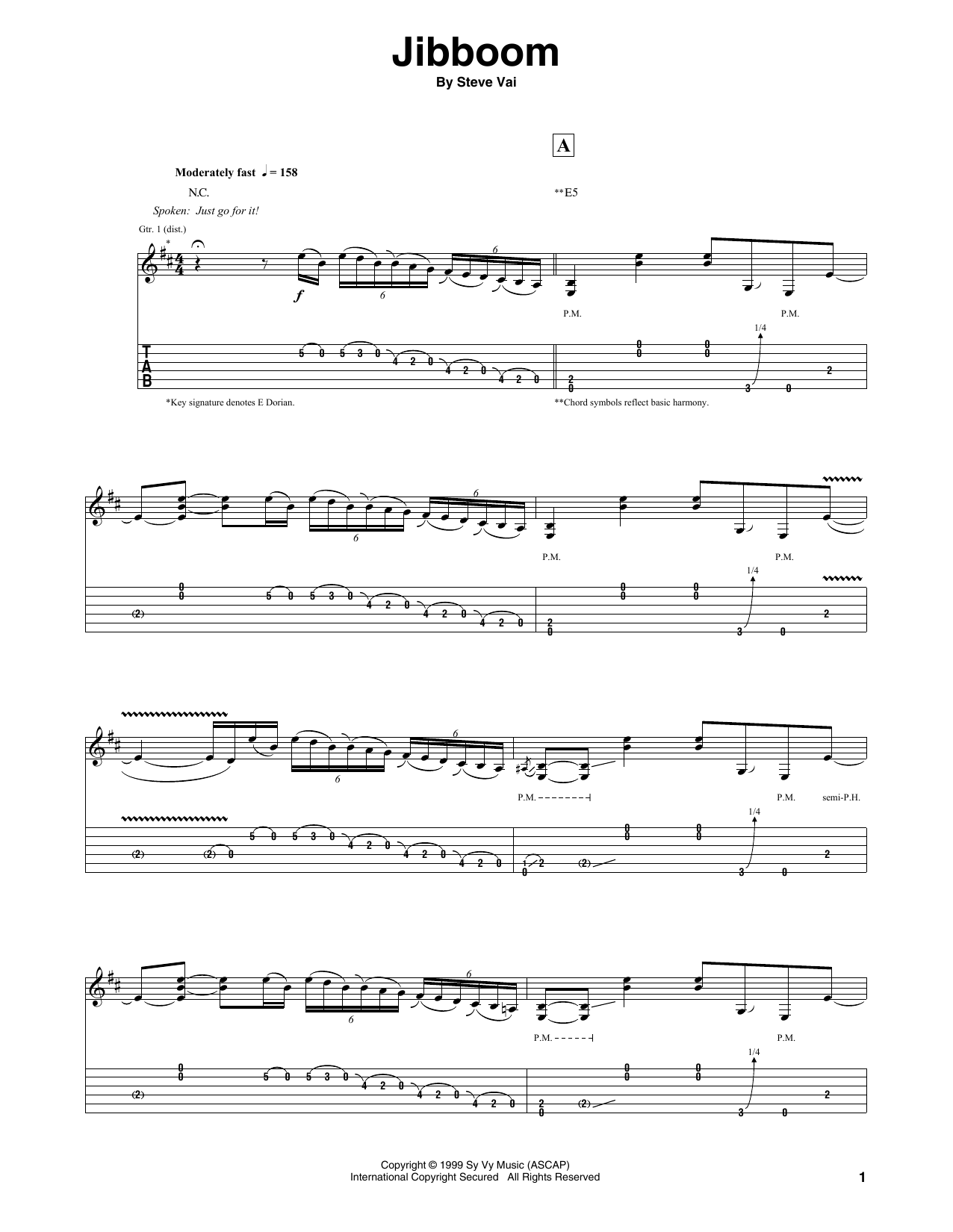 Learn to play Steve Vai Jibboom sheet music for Guitar Tab in minutes. Price: 7.8900$ Steve Vai Jibboom sheet music notes and chords arranged for Guitar Tab