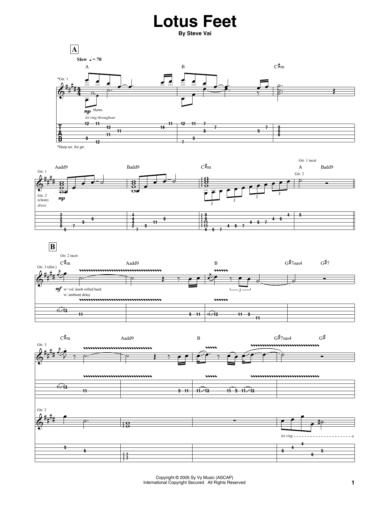Learn to play Steve Vai Lotus Feet sheet music for Guitar Tab in minutes. Price: 7.8900$ Steve Vai Lotus Feet sheet music notes and chords arranged for Guitar Tab