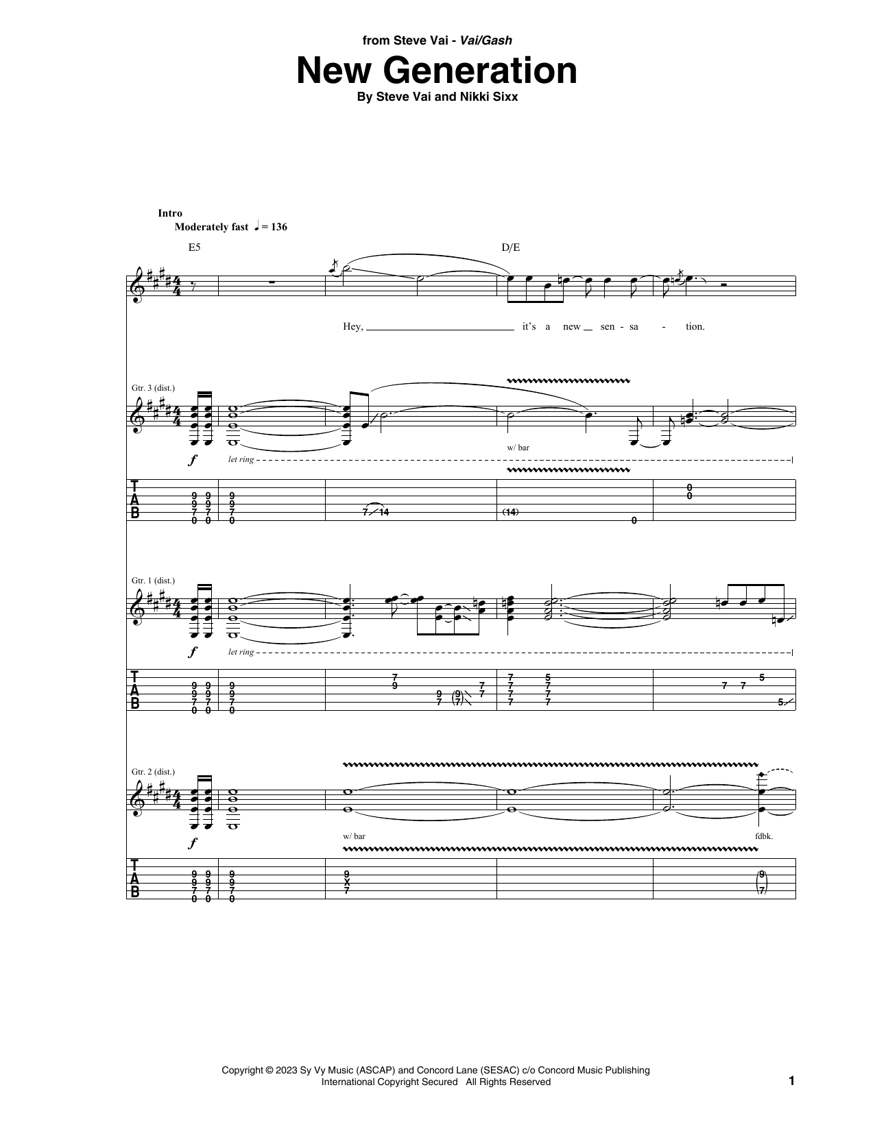 Learn to play Steve Vai New Generation sheet music for Guitar Tab in minutes. Price: 7.8900$ Steve Vai New Generation sheet music notes and chords arranged for Guitar Tab