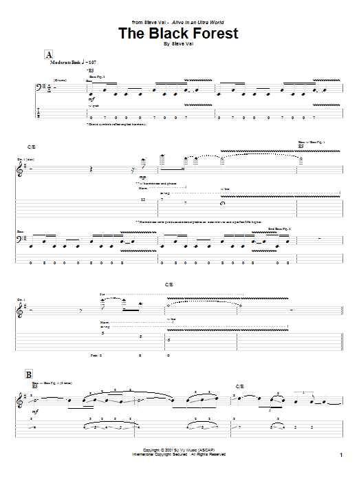 Learn to play Steve Vai The Black Forest sheet music for Guitar Tab in minutes. Price: 7.8900$ Steve Vai The Black Forest sheet music notes and chords arranged for Guitar Tab