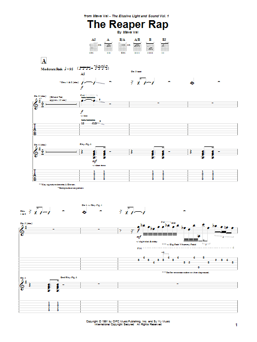 Learn to play Steve Vai The Reaper Rap sheet music for Guitar Tab in minutes. Price: 7.8900$ Steve Vai The Reaper Rap sheet music notes and chords arranged for Guitar Tab