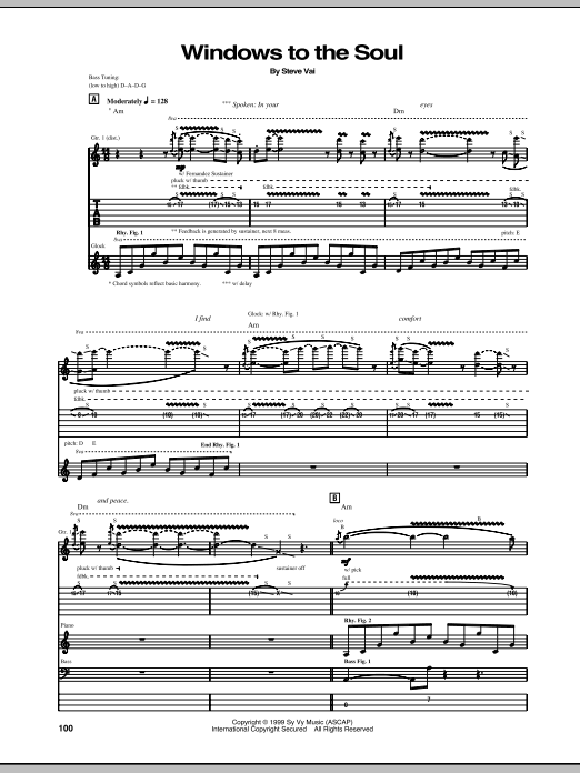 Learn to play Steve Vai Windows To The Soul sheet music for Guitar Tab in minutes. Price: 7.8900$ Steve Vai Windows To The Soul sheet music notes and chords arranged for Guitar Tab