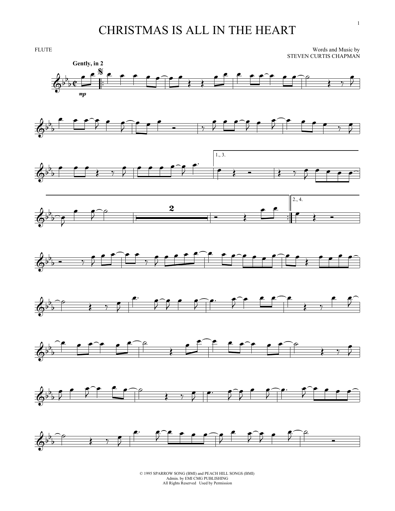 Steven Curtis Chapman Christmas Is All In The Heart sheet music notes and chords. Download Printable PDF.