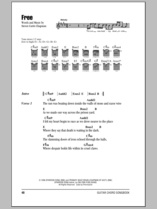 Steven Curtis Chapman Free sheet music notes and chords. Download Printable PDF.