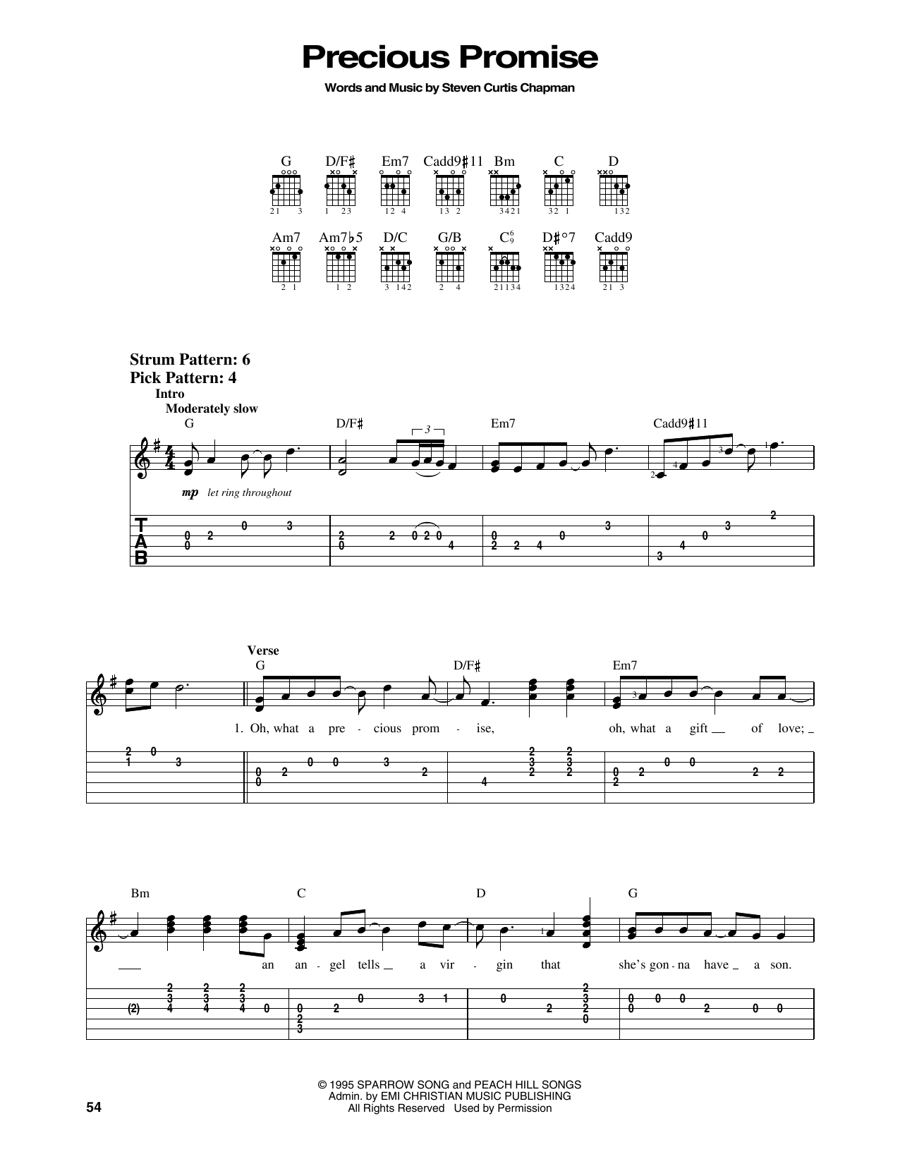 Steven Curtis Chapman Precious Promise sheet music notes and chords. Download Printable PDF.