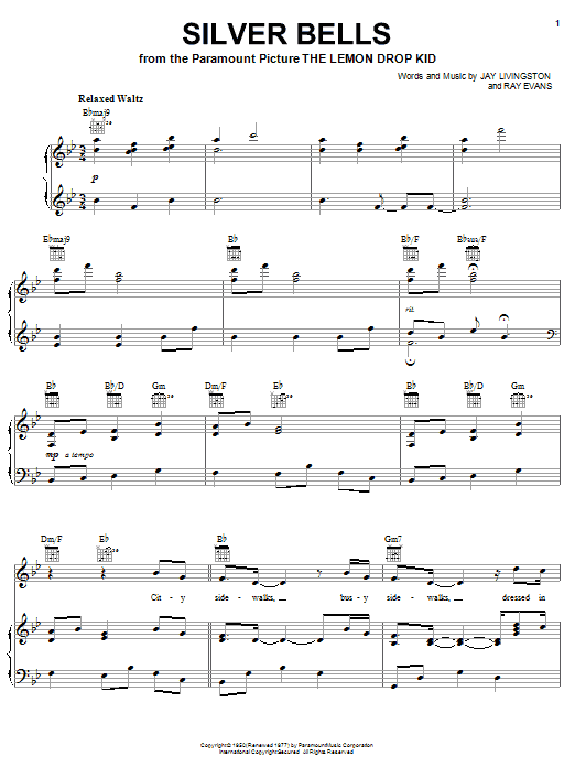 Learn to play Steven Curtis Chapman Silver Bells sheet music for Piano, Vocal & Guitar Chords (Right-Hand Melody) in minutes. Price: 7.8900$ Steven Curtis Chapman Silver Bells sheet music notes and chords arranged for Piano, Vocal & Guitar Chords (Right-Hand Melody)