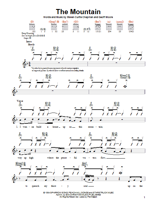 Steven Curtis Chapman The Mountain sheet music notes and chords. Download Printable PDF.