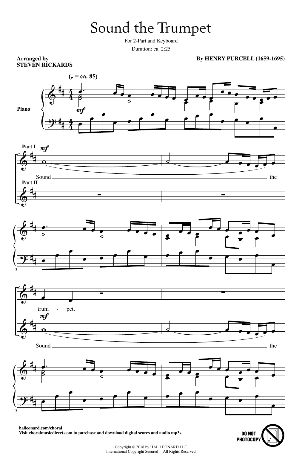 Steven Rickards Sound The Trumpet sheet music notes and chords. Download Printable PDF.