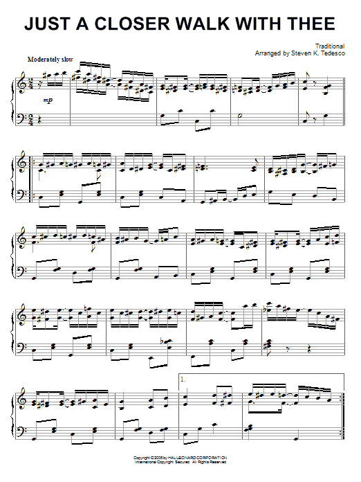 Steven Tedesco Just A Closer Walk With Thee sheet music notes and chords. Download Printable PDF.