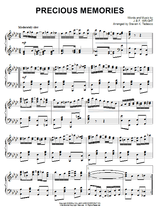 Learn to play Steven Tedesco Precious Memories sheet music for Piano Solo in minutes. Price: 7.8900$ Steven Tedesco Precious Memories sheet music notes and chords arranged for Piano Solo