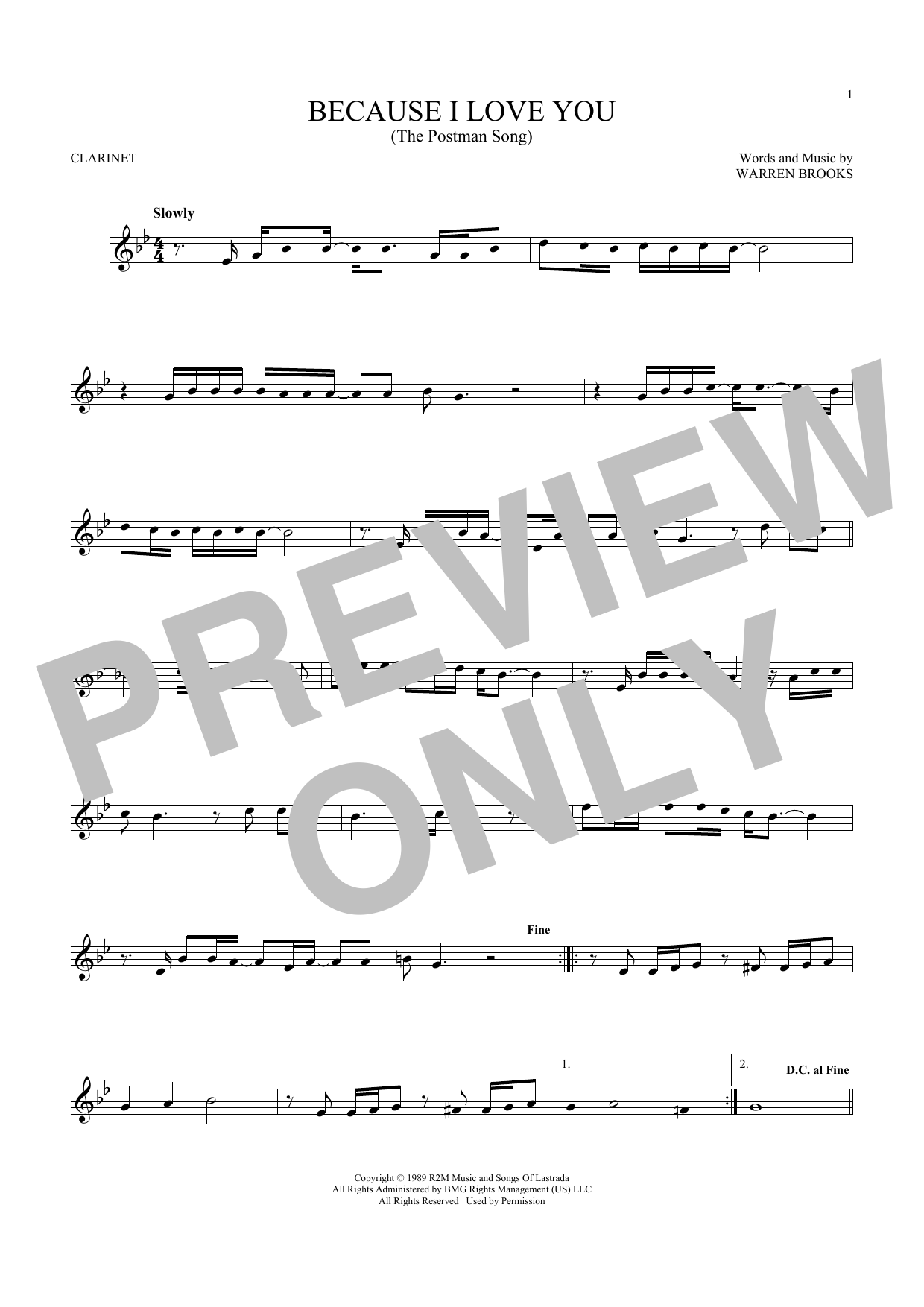 Stevie B Because I Love You (The Postman Song) sheet music notes and chords. Download Printable PDF.