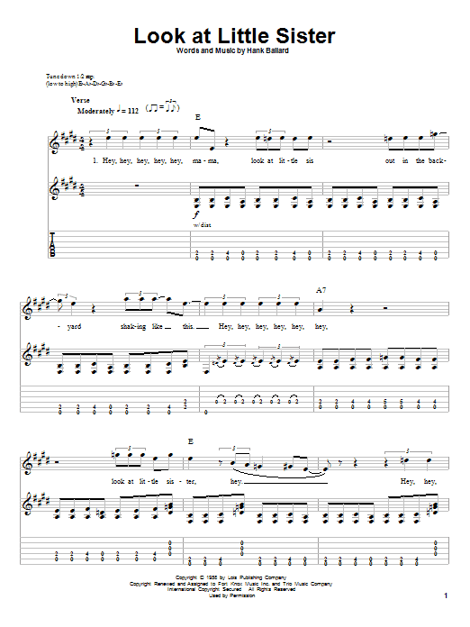 Stevie Ray Vaughan Look At Little Sister sheet music notes and chords. Download Printable PDF.